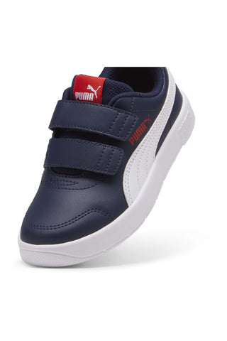 Puma Courtflex V3 V PS Blau und Weiß Turnschuhe