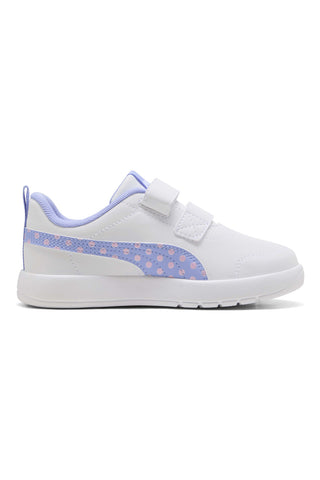 Weiße Pull-on Schuhe Puma Courtflex V3 Dotty V PS