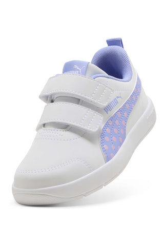 Weiße Pull-on Schuhe Puma Courtflex V3 Dotty V PS