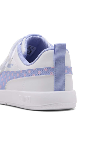 Weiße Pull-on Schuhe Puma Courtflex V3 Dotty V PS