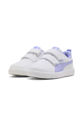 Weiße Pull-on Schuhe Puma Courtflex V3 Dotty V PS