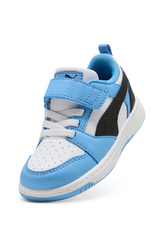 Hellblaue weiße Schuhe mit Klettverschluss Puma Rebound V6 Lo AC+ Inf