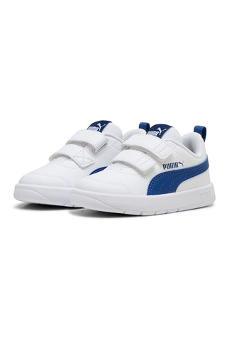 Scarpe bianche blu con chiusura a strappo Puma Courtflex V3 V Inf