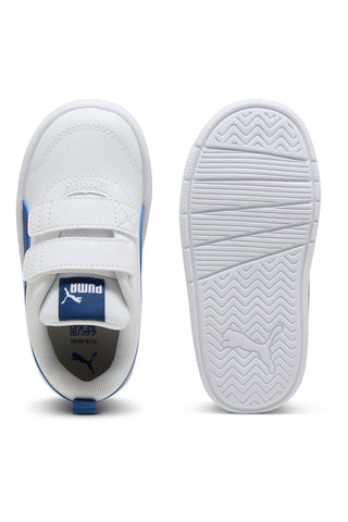 Scarpe bianche blu con chiusura a strappo Puma Courtflex V3 V Inf