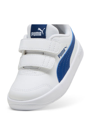 Scarpe bianche blu con chiusura a strappo Puma Courtflex V3 V Inf