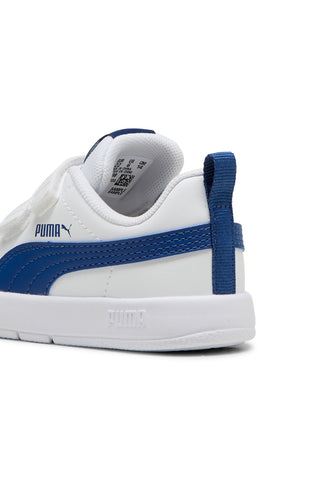 Scarpe bianche blu con chiusura a strappo Puma Courtflex V3 V Inf