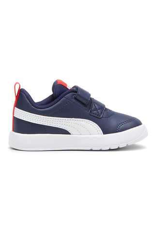Scarpe blu bianche con chiusura a strappo Puma Courtflex V3 V Inf