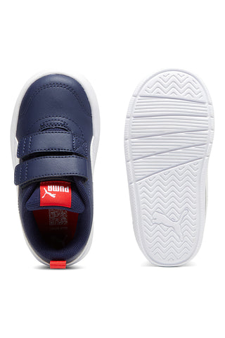 Scarpe blu bianche con chiusura a strappo Puma Courtflex V3 V Inf