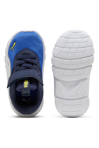 Blau weiße Schuhe mit Klettverschluss und elastischen Schnürsenkeln Puma FlexFocus Modern AC+ Inf