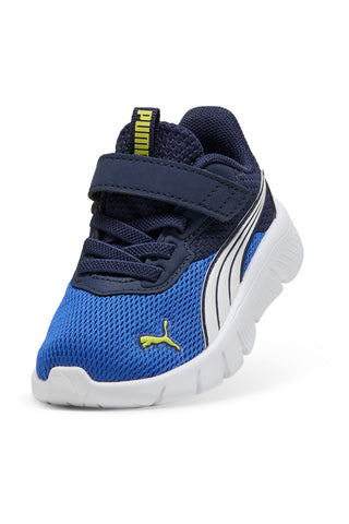 Blau weiße Schuhe mit Klettverschluss und elastischen Schnürsenkeln Puma FlexFocus Modern AC+ Inf