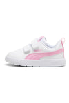 Scarpe bianche rosa con chiusura a strappo Puma Courtflex V3 V Inf