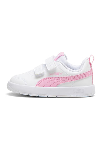 Scarpe bianche rosa con chiusura a strappo Puma Courtflex V3 V Inf