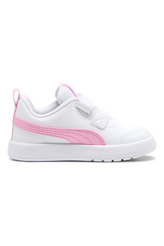 Scarpe bianche rosa con chiusura a strappo Puma Courtflex V3 V Inf