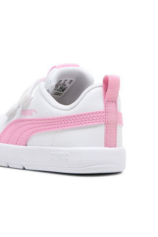 Scarpe bianche rosa con chiusura a strappo Puma Courtflex V3 V Inf