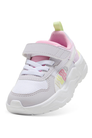 Weiß lila rosa Schuhe mit Riemenverschluss und elastischen Schnürsenkeln Puma Trinity 2 LT Come On AC+ Inf