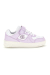 Weiße Turnschuhe mit fliederfarbenen Einsätzen und Bubble-Details Champion RD18 Bubble G PS