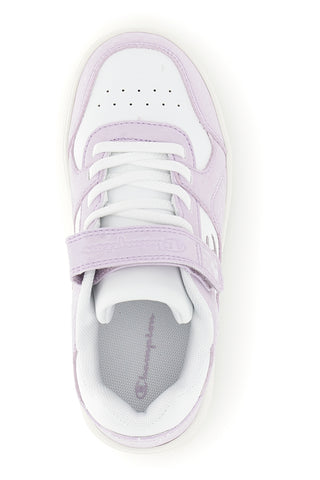 Weiße Turnschuhe mit fliederfarbenen Einsätzen und Bubble-Details Champion RD18 Bubble G PS
