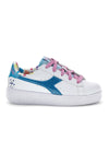 Scarpe bianche con lacci e dettagli azzurri Diadora Game Step Moonstone PS