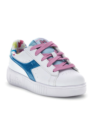 Scarpe bianche con lacci e dettagli azzurri Diadora Game Step Moonstone PS