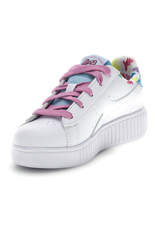 Scarpe bianche con lacci e dettagli azzurri Diadora Game Step Moonstone PS