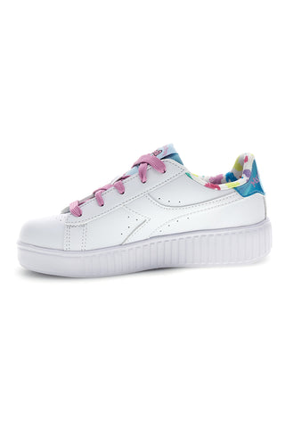 Scarpe bianche con lacci e dettagli azzurri Diadora Game Step Moonstone PS