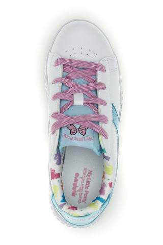 Scarpe bianche con lacci e dettagli azzurri Diadora Game Step Moonstone PS