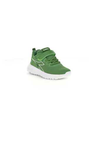Grüne Laufschuhe mit Klettverschluss und Schnürsenkel Diadora Evo Run Ps