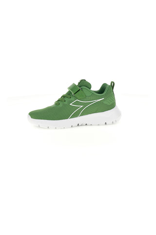 Grüne Laufschuhe mit Klettverschluss und Schnürsenkel Diadora Evo Run Ps