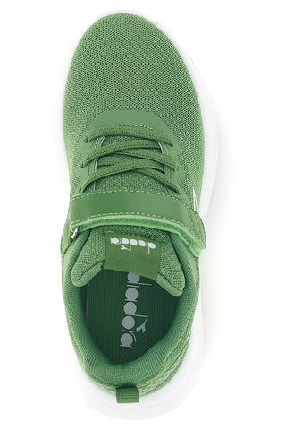 Grüne Laufschuhe mit Klettverschluss und Schnürsenkel Diadora Evo Run Ps