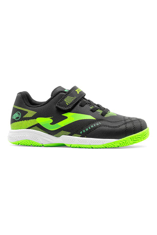 Scarpe da calcio indoor nere e verde fluo con strappo Joma POJS2601INV