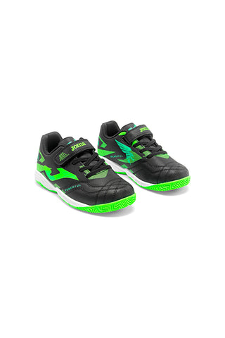Schwarz und neongrün Hallenfußballschuhe mit Riemen Joma POJS2601INV