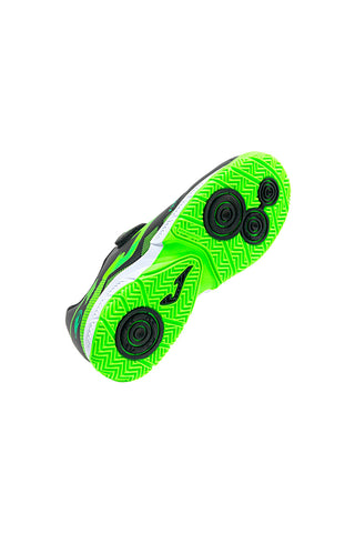 Scarpe da calcio indoor nere e verde fluo con strappo Joma POJS2601INV