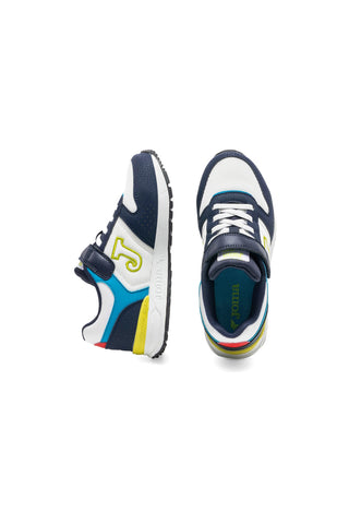 Blaue und weiße Turnschuhe mit Riemen Joma Tornado JR 2633