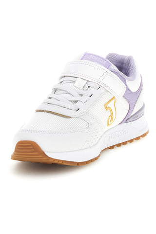 Sneakers bianche con inserti lilla Joma Tornado Jr 2619