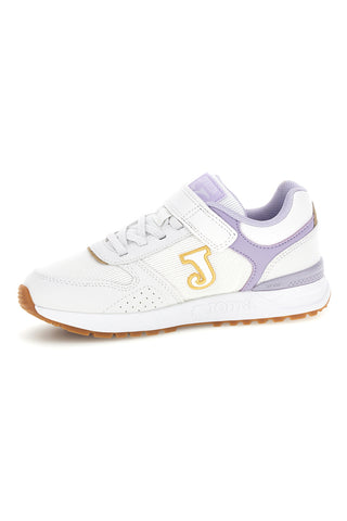 Sneakers bianche con inserti lilla Joma Tornado Jr 2619