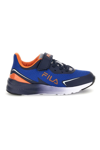 Sneakers blu con strappi e inserti arancioni Fila Crusher V Kids FFK0076