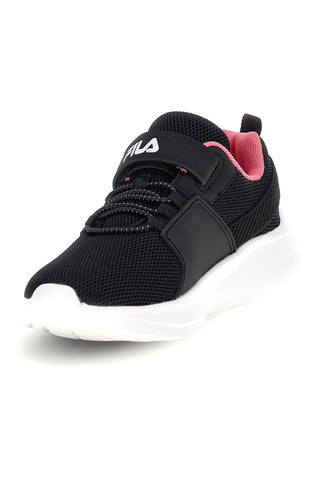 Schwarze Turnschuhe mit Riemen und rosa Einsätzen Fila Upspark Velcro Kids