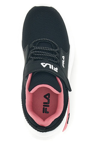 Schwarze Turnschuhe mit Riemen und rosa Einsätzen Fila Upspark Velcro Kids