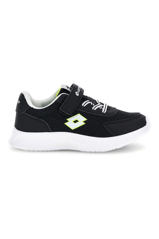 Schwarze Turnschuhe mit Riemenverschluss und Memory Foam Lotto RUN 90 AMF CL S