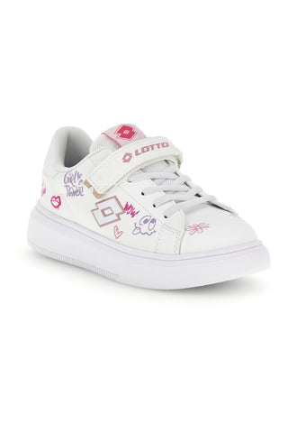Sneakers bianche con stampa e strappo Lotto Day Princess Amf Prt Cl S