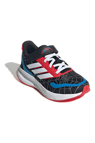 Schwarze Sneakers mit farbigen Details und Klettverschluss Adidas Runfalcon Spider-Man El C