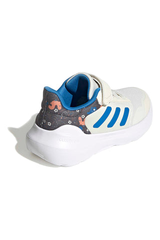 Weiße Sneakers mit blauen Details und Klettverschluss Adidas Tensaur Run 3.0 El C