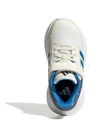 Weiße Sneakers mit blauen Details und Klettverschluss Adidas Tensaur Run 3.0 El C