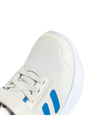 Weiße Sneakers mit blauen Details und Klettverschluss Adidas Tensaur Run 3.0 El C