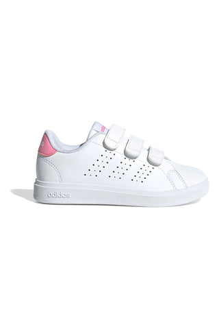 Sneakers bianche con strappo e dettagli rosa Adidas Advantage Base 2.0 CF C
