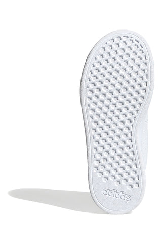 Weiße Sneakers mit Klettverschluss und rosa Details Adidas Advantage Base 2.0 CF C