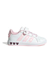 Weiße Sneakers mit rosa Details und Klettverschluss Adidas Grand Court Minnie El K