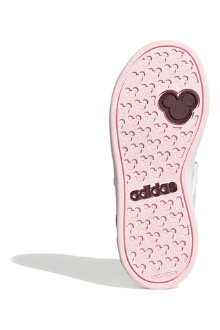 Weiße Sneakers mit rosa Details und Klettverschluss Adidas Grand Court Minnie El K