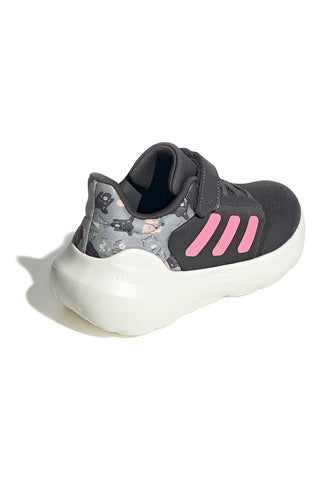 Graue Sneakers mit rosa Details und Klettverschluss Adidas Tensaur Run 3.0 El C