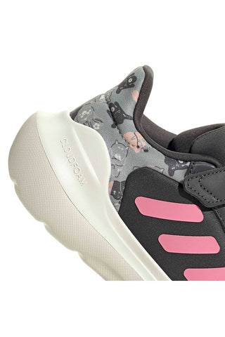 Graue Sneakers mit rosa Details und Klettverschluss Adidas Tensaur Run 3.0 El C